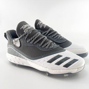 Adidas Mens Icon V Boost Metal Baseball Cleats Grey Cloud White G28240 Size 14